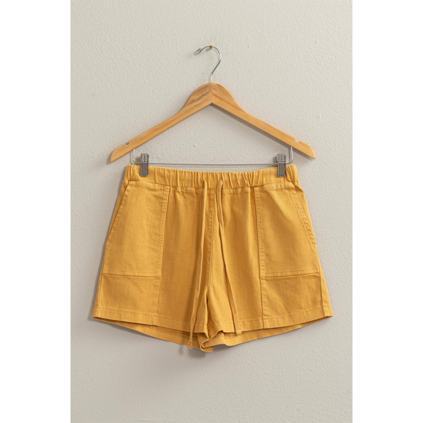 Drawstring Shorts- Mustard