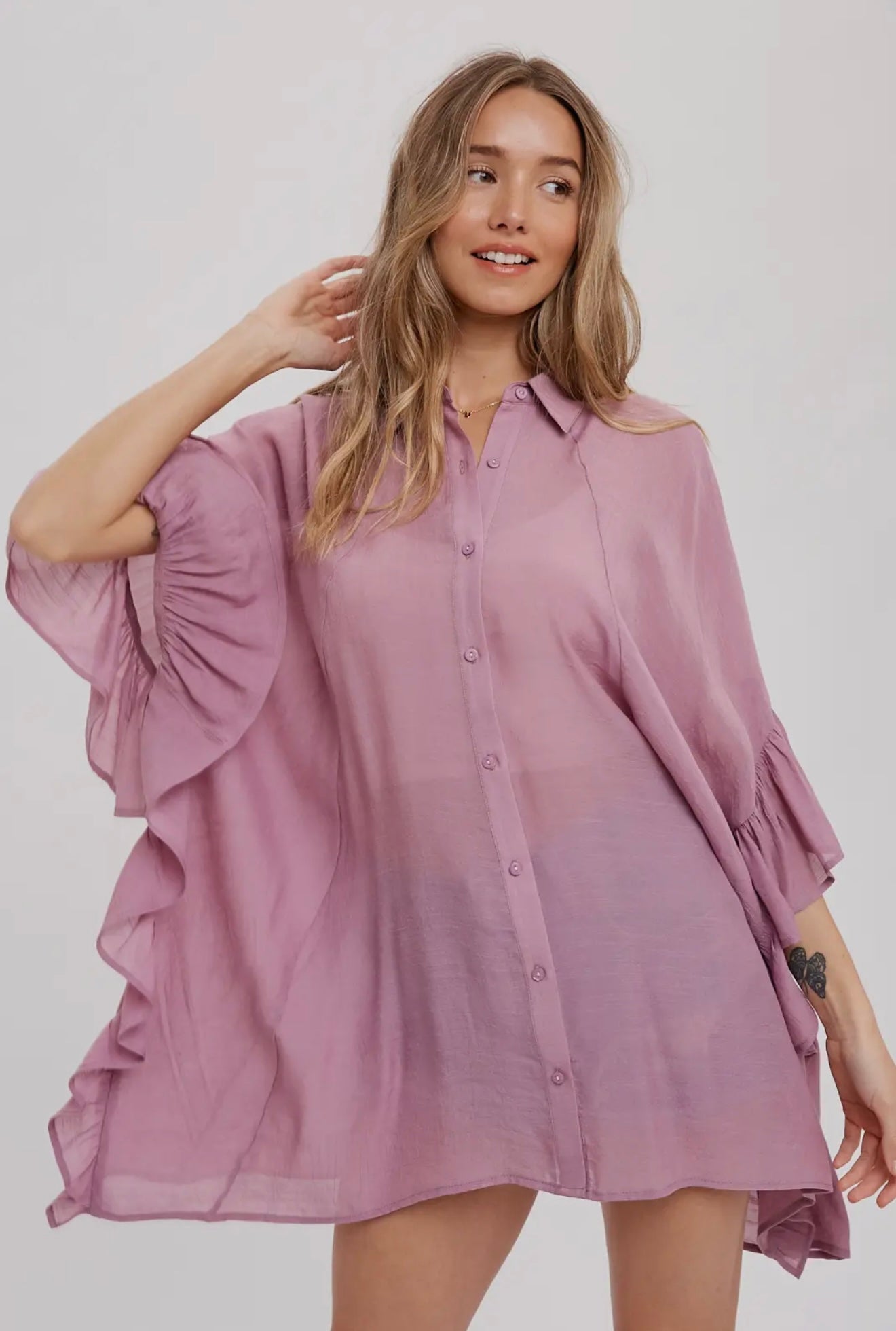 Ruffled Sleeve Shirt