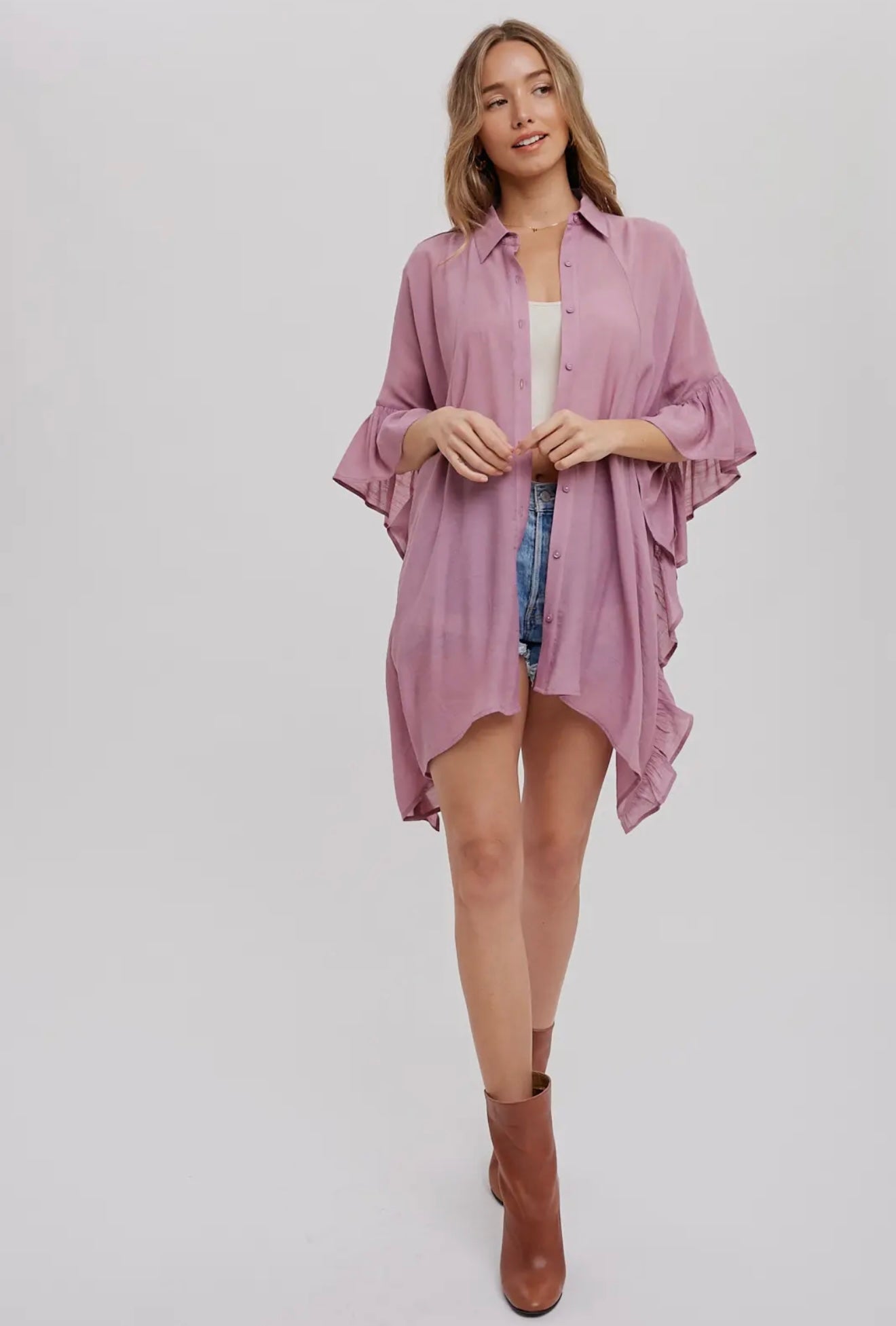Ruffled Sleeve Shirt