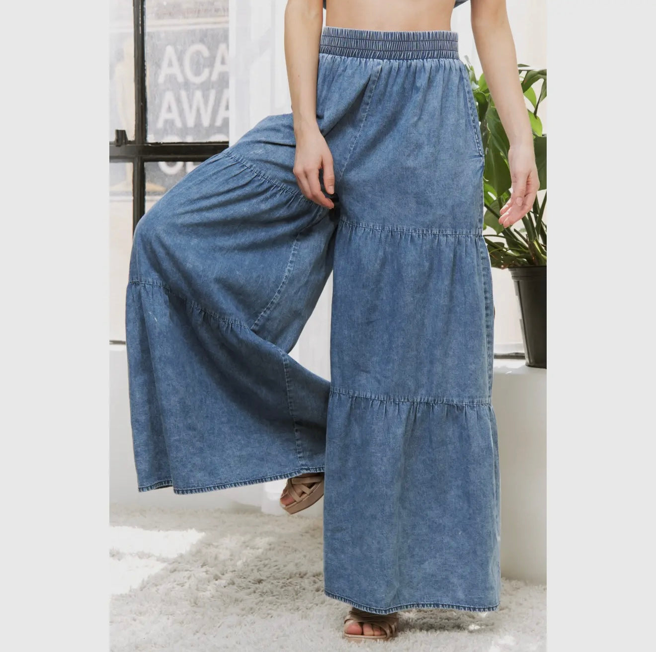 Chic Denim Wide Leg Pants