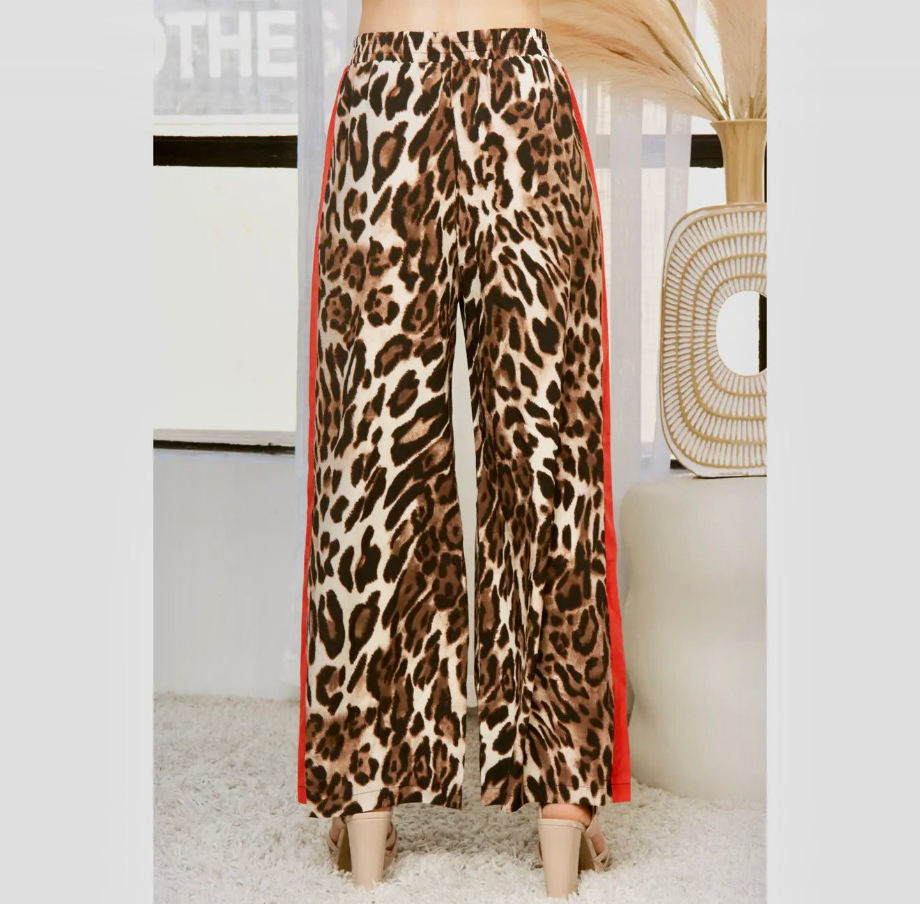 Leopard Print Wide Leg Pants