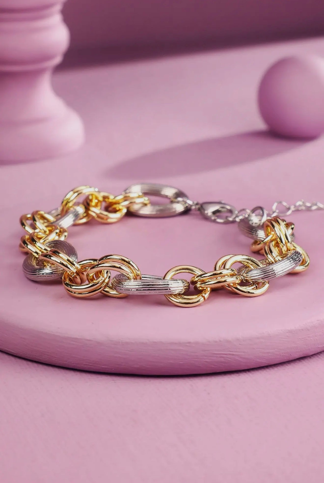 Stripe Churro Link Bracelet