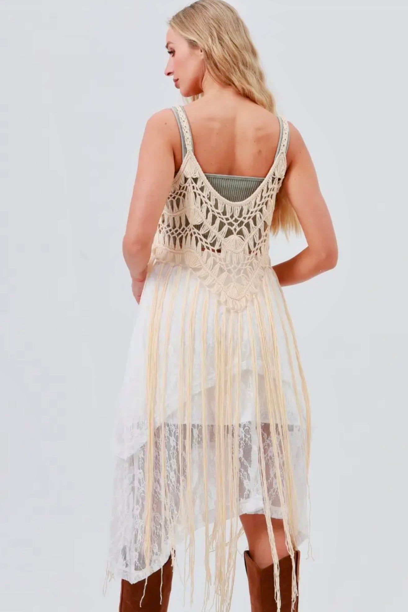 Tassel Fringe Crochet Top - 2 Colors