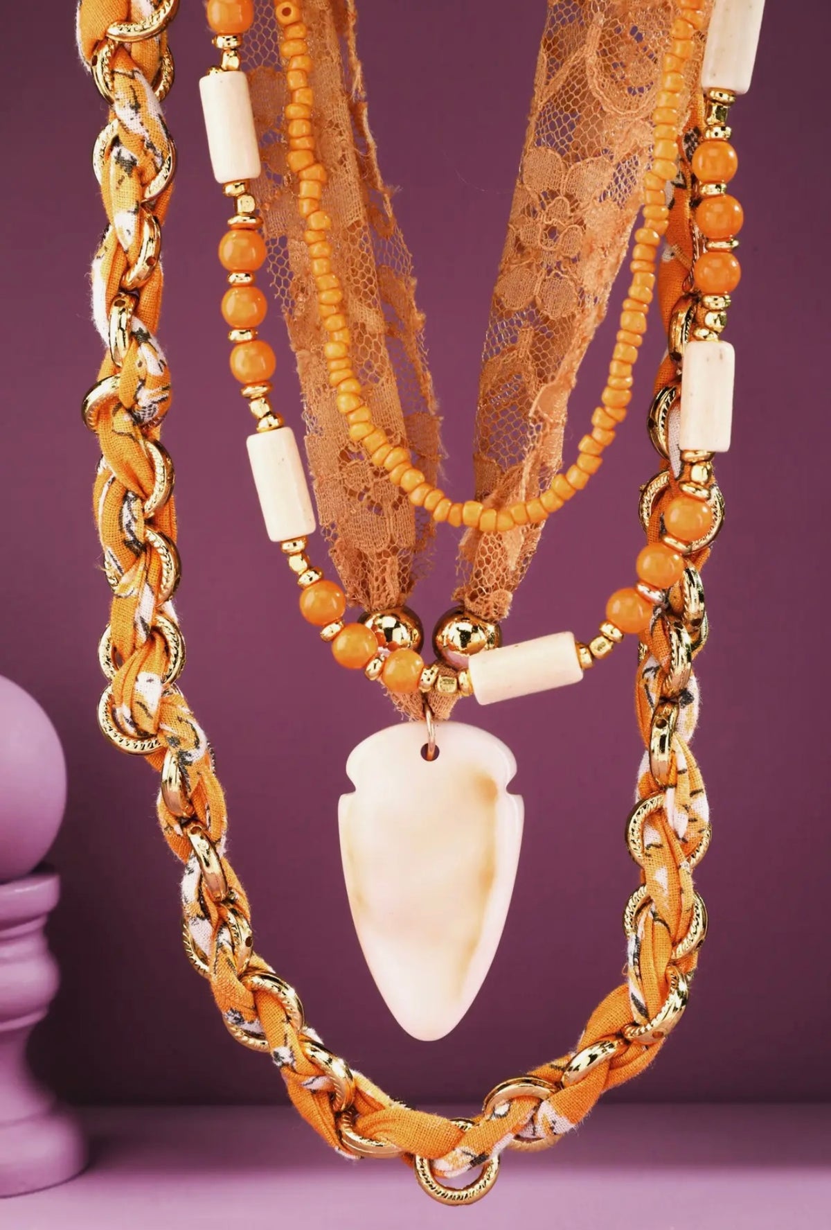 Golden Arrow Scarf Necklace