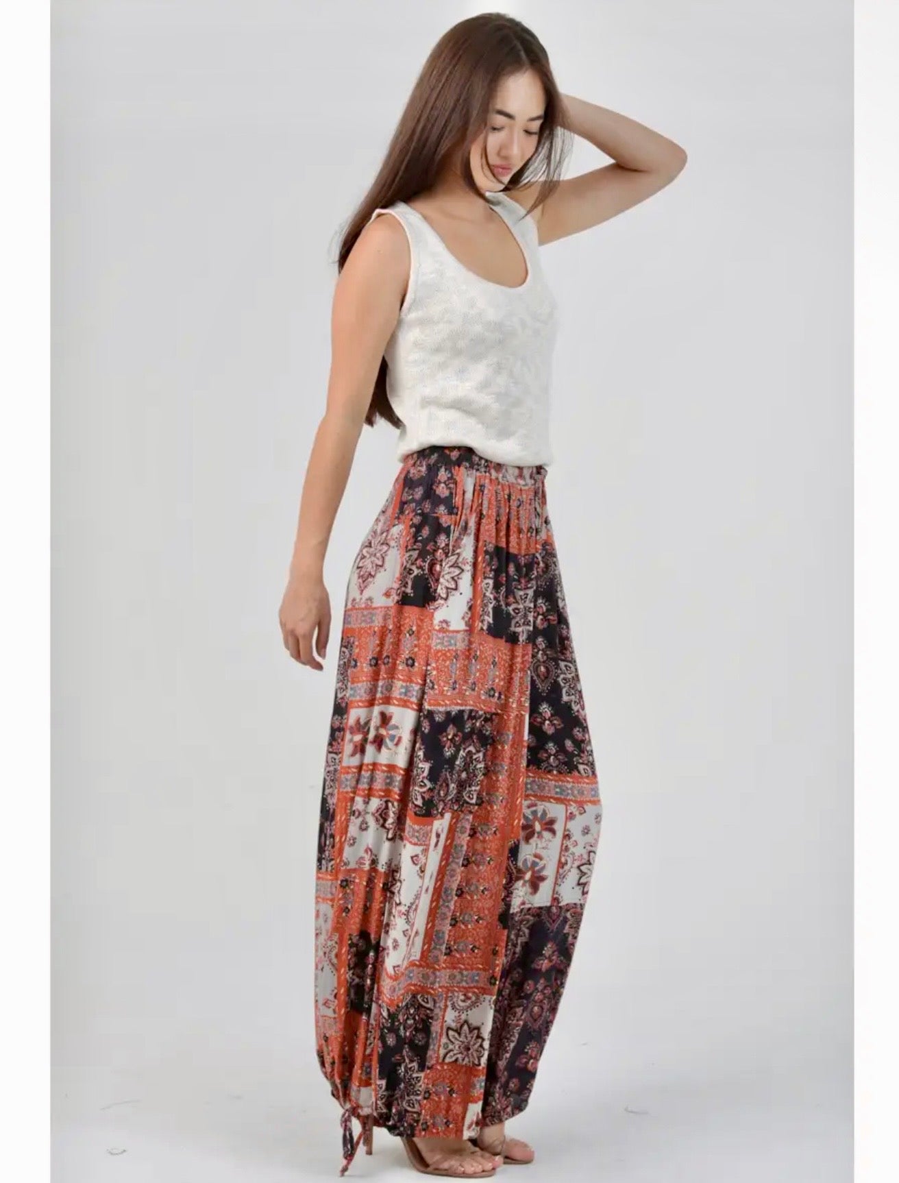 Printed Wide Leg Pants
