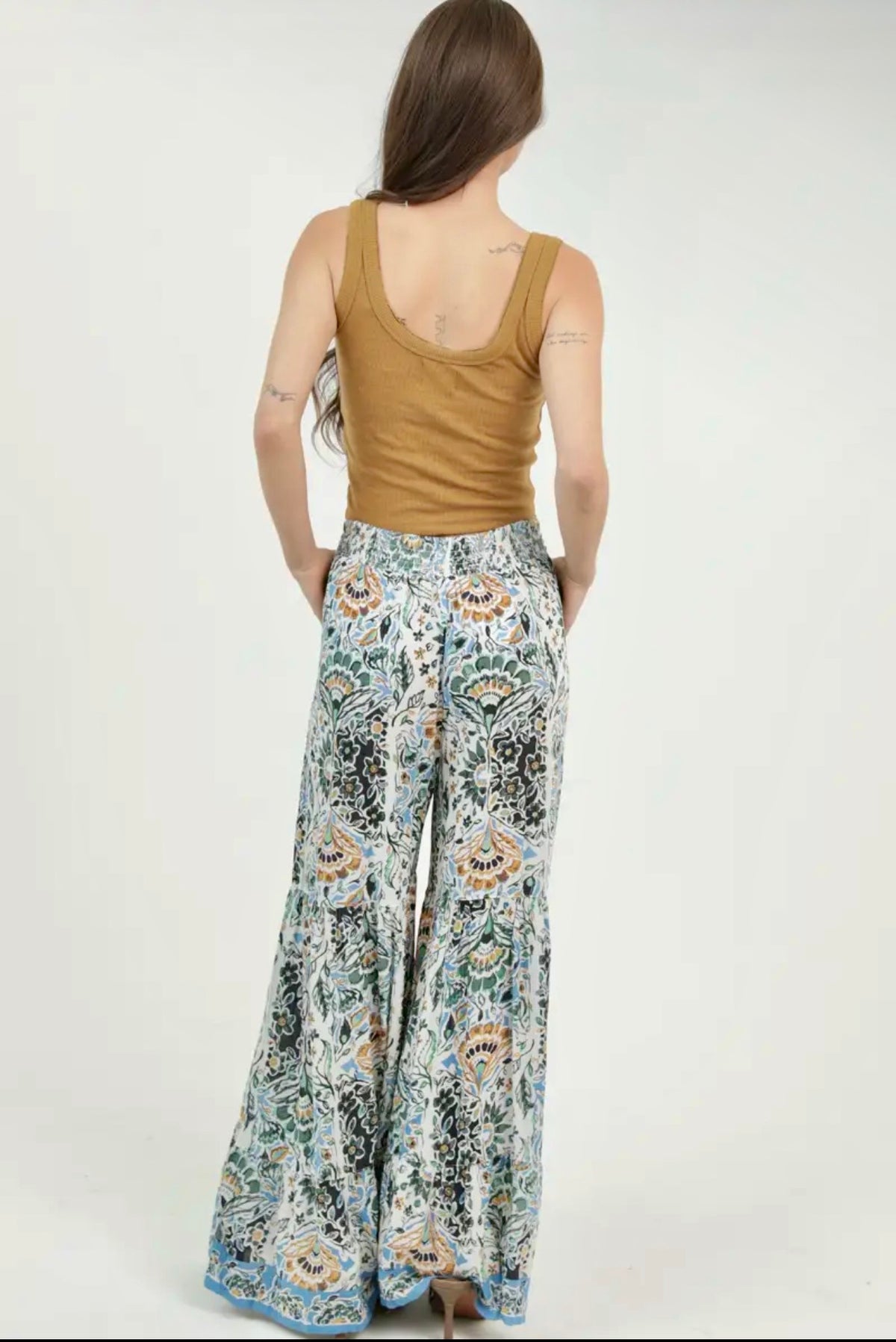 Printed Wide Leg Pants