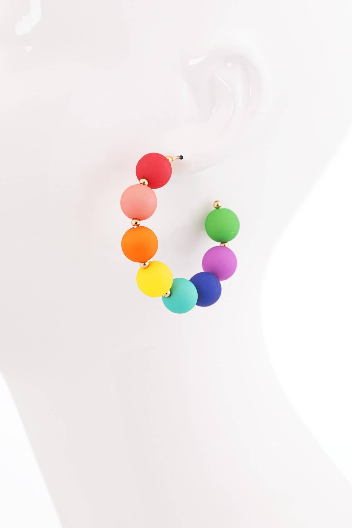 Acrylic Ball Hoop Earring