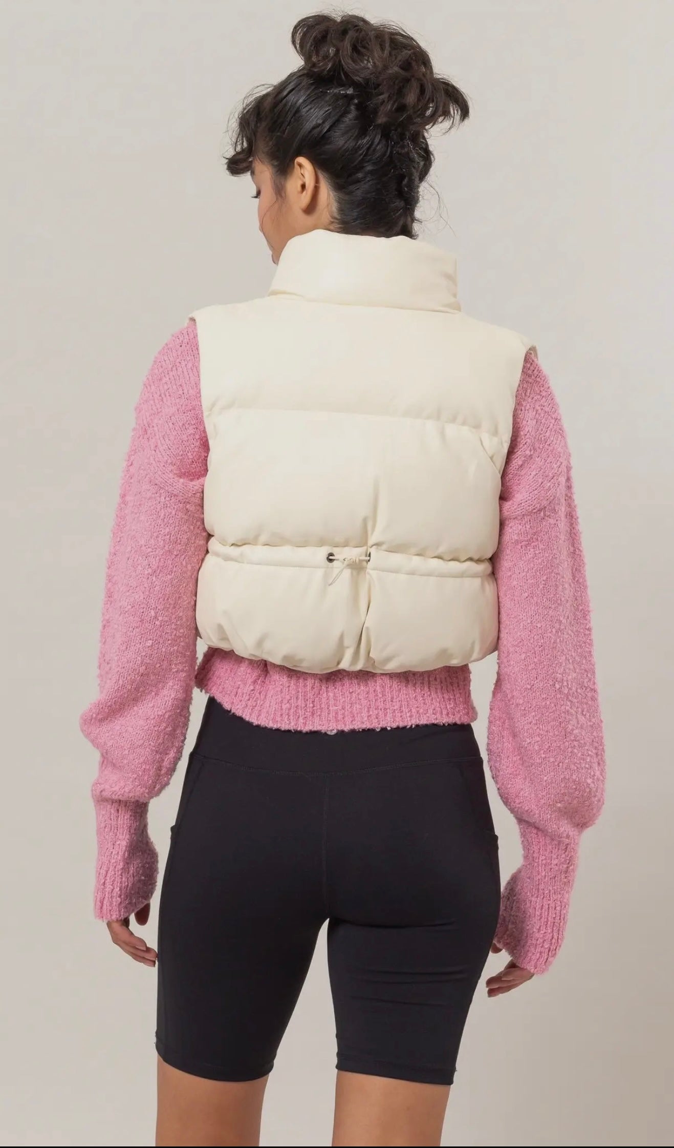 Faux Leather Puffer Vest