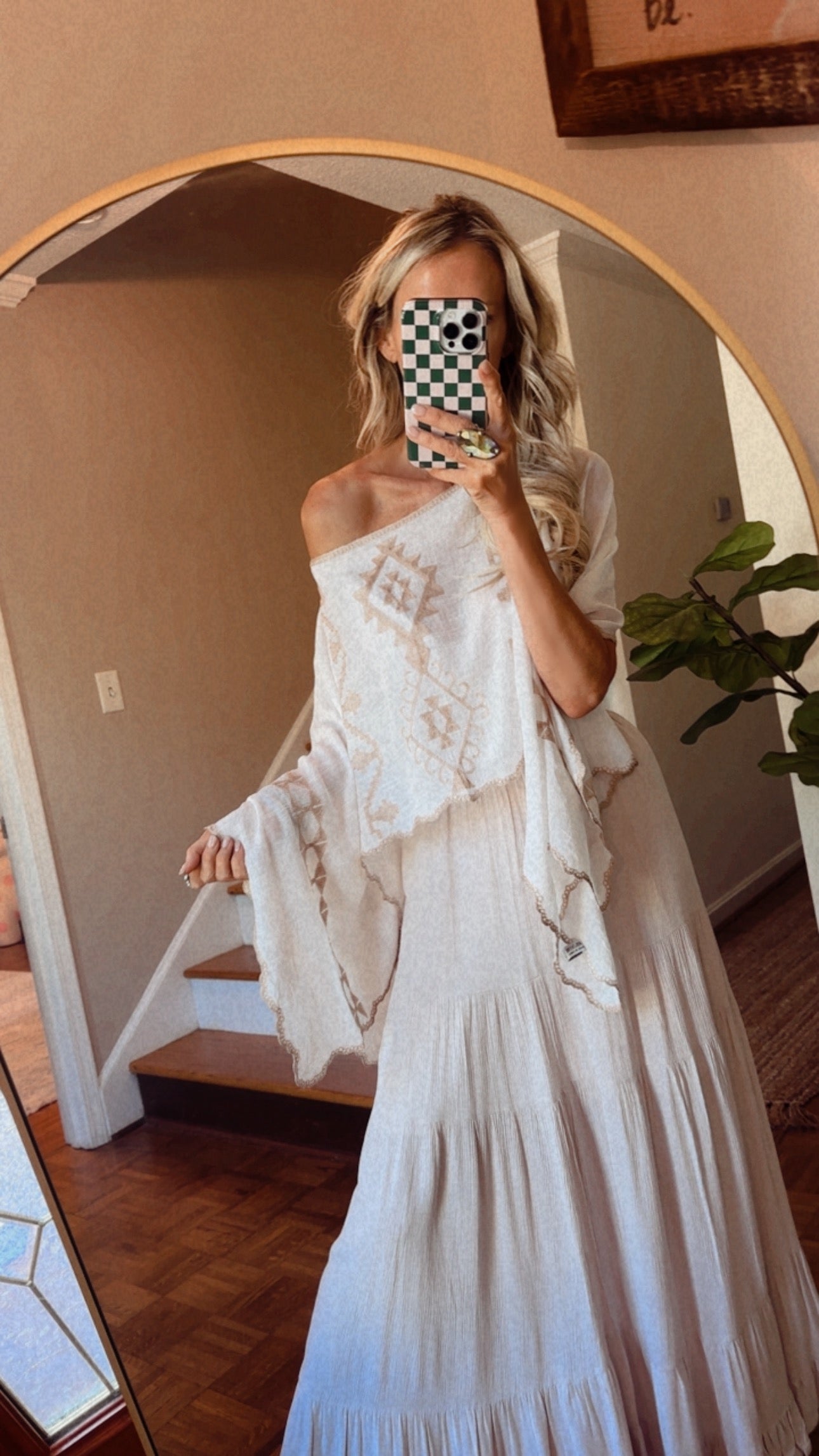 Boho Embroidered Poncho/Cape