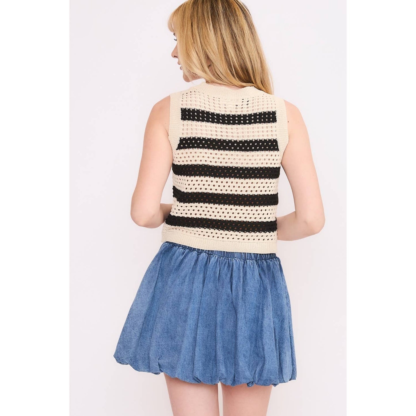 Denim Bubble Balloon Mini Skirt