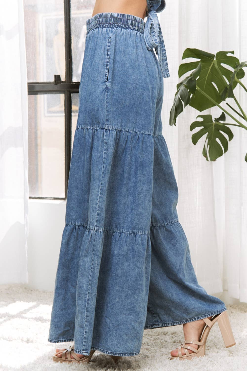 Denim Wide Leg Pants