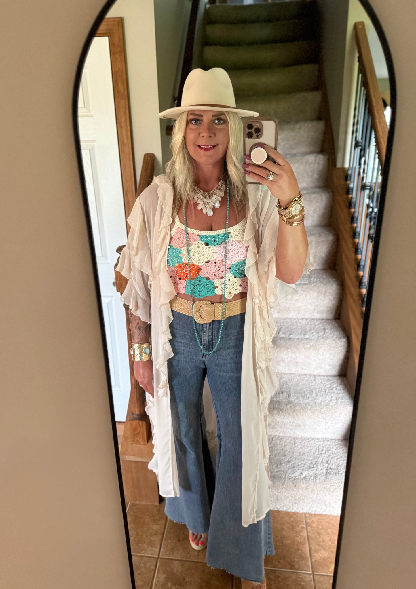 Sheer Ruffle Kimono