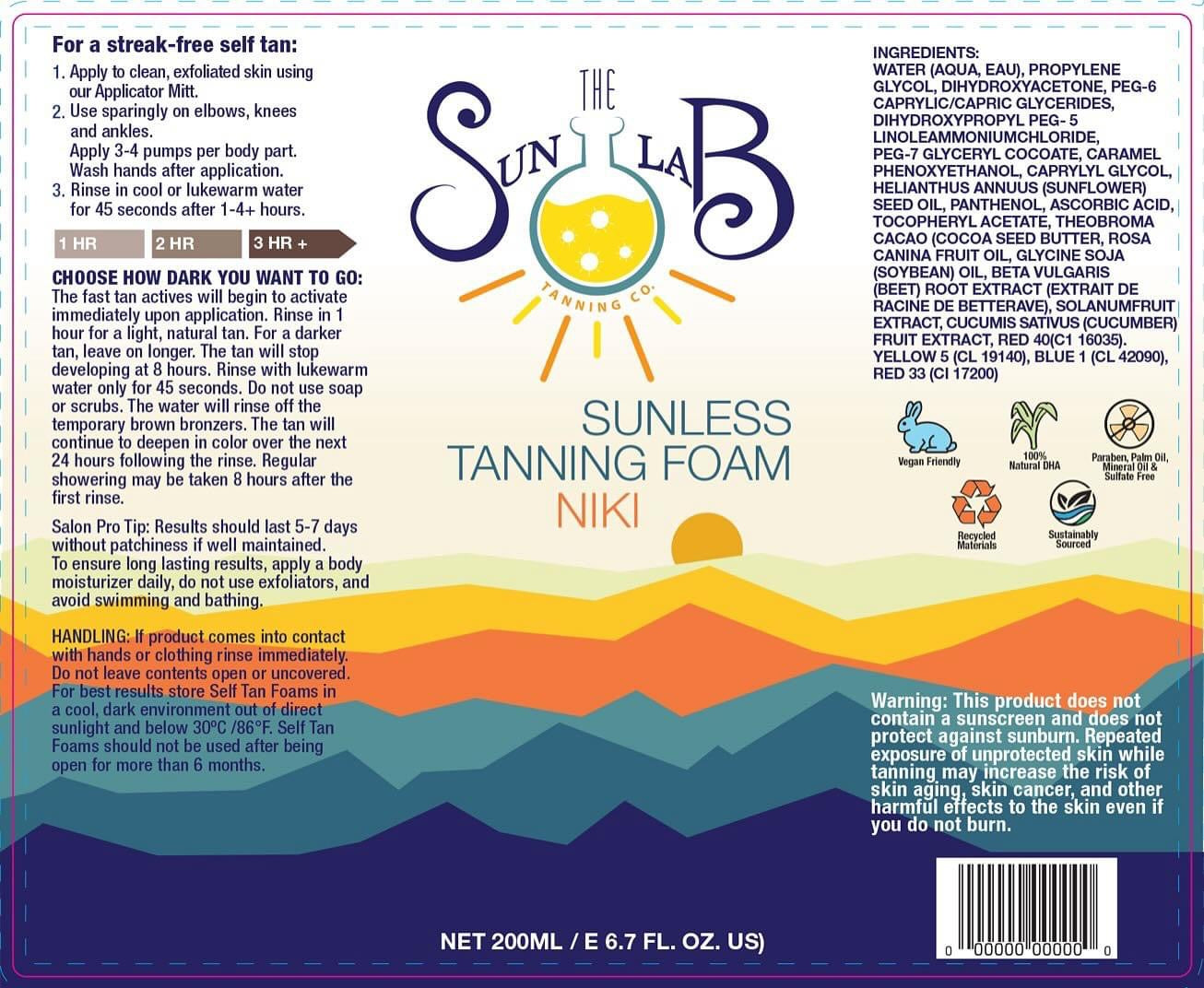 The Sun Lab Tanning Co Self Tanning Foam