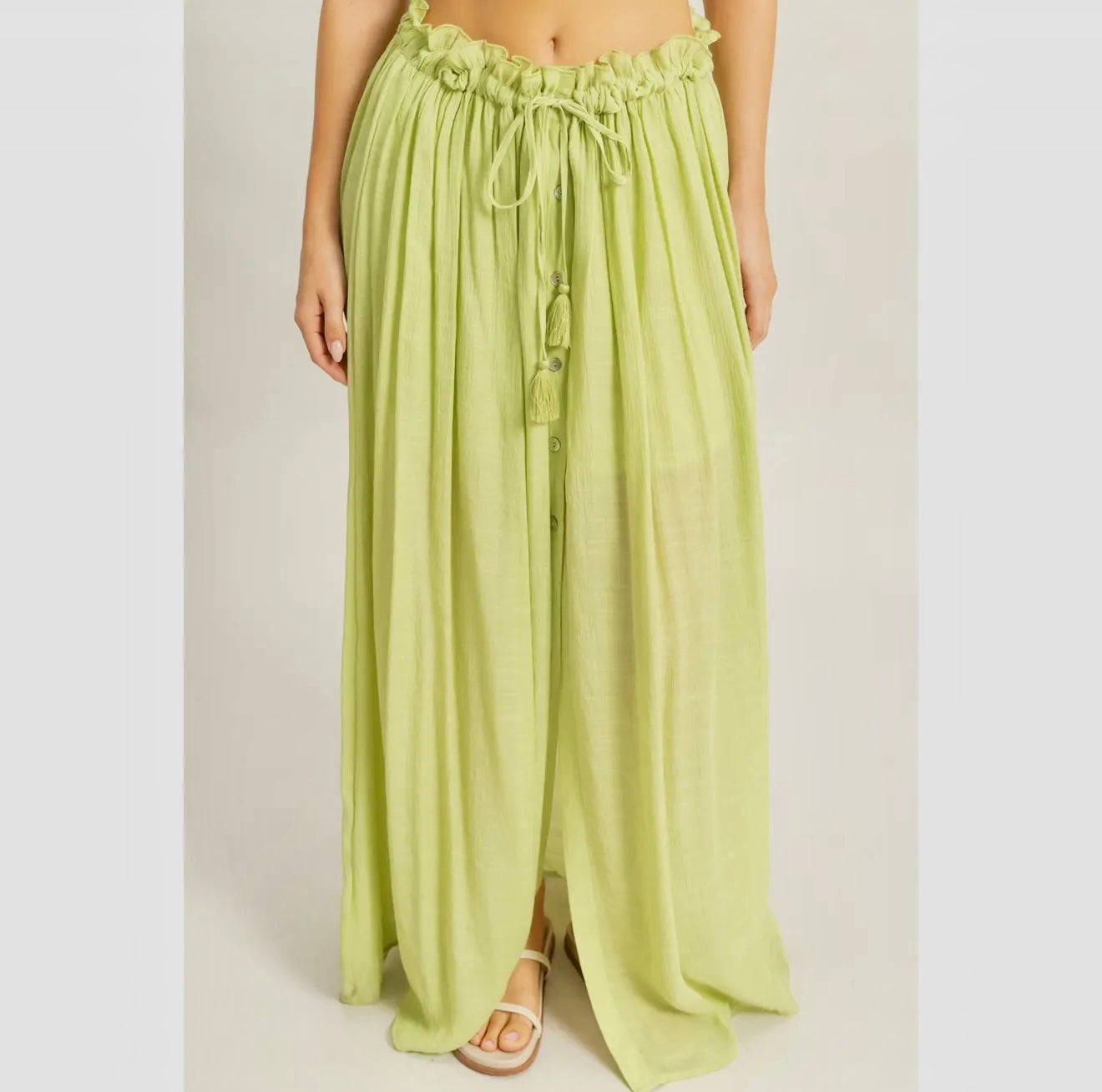 Smocked Sleeveless Top and Maxi Skirt Set