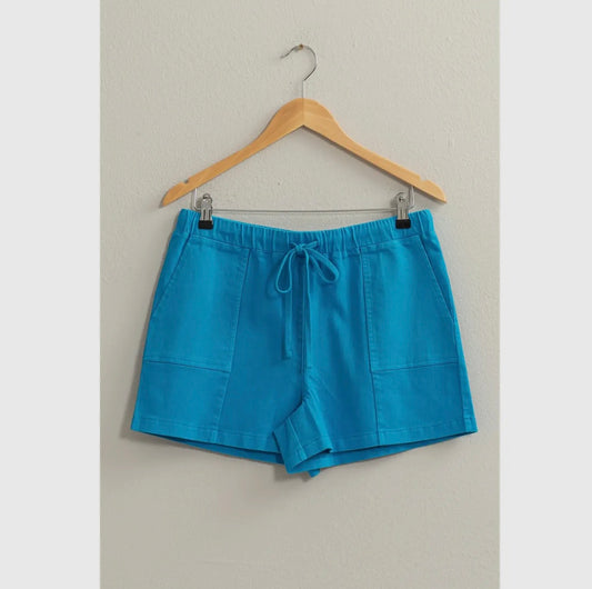 Drawstring Shorts- Blue