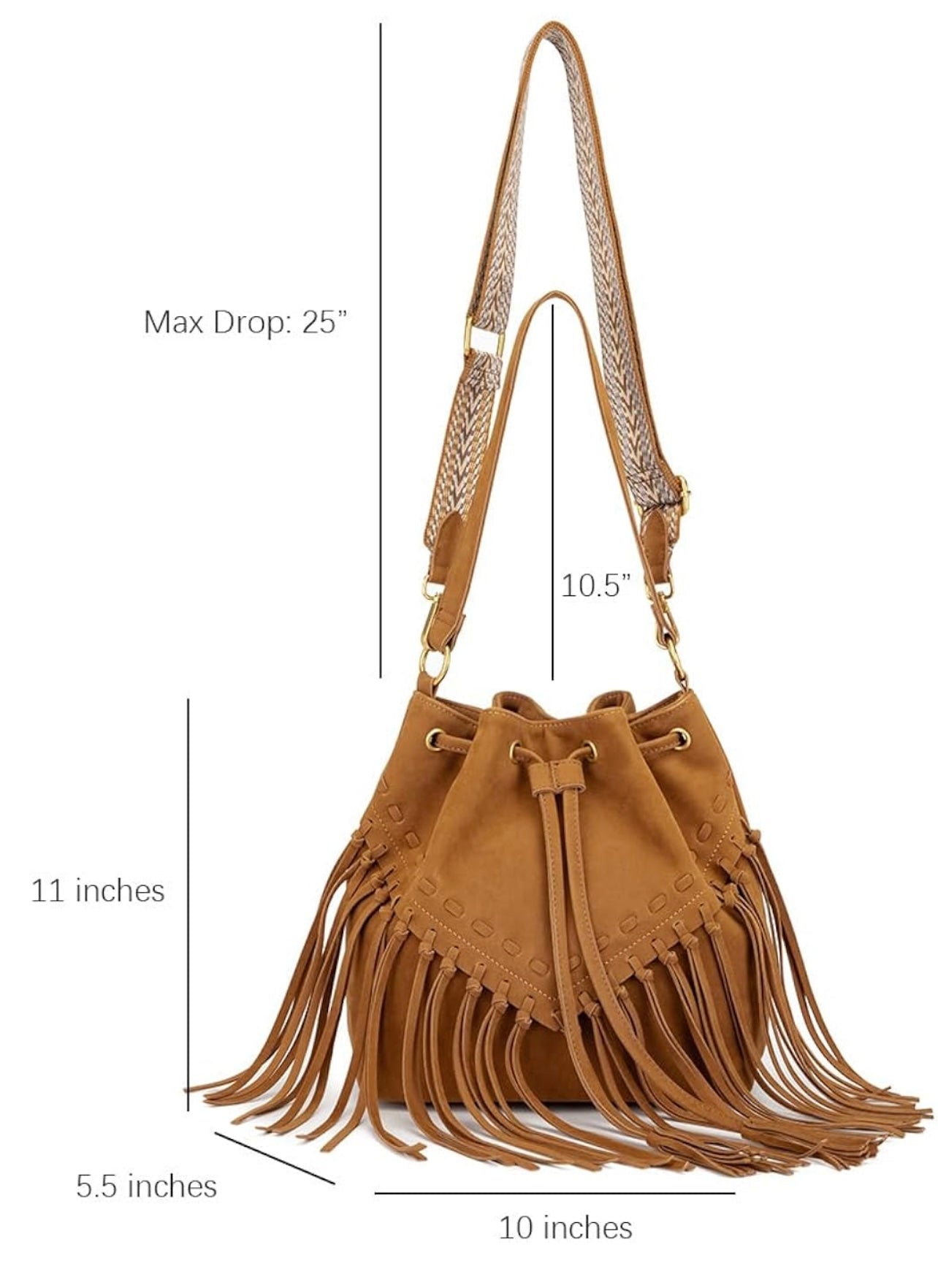 Fringe Bucket Bag - 2 Colors Available