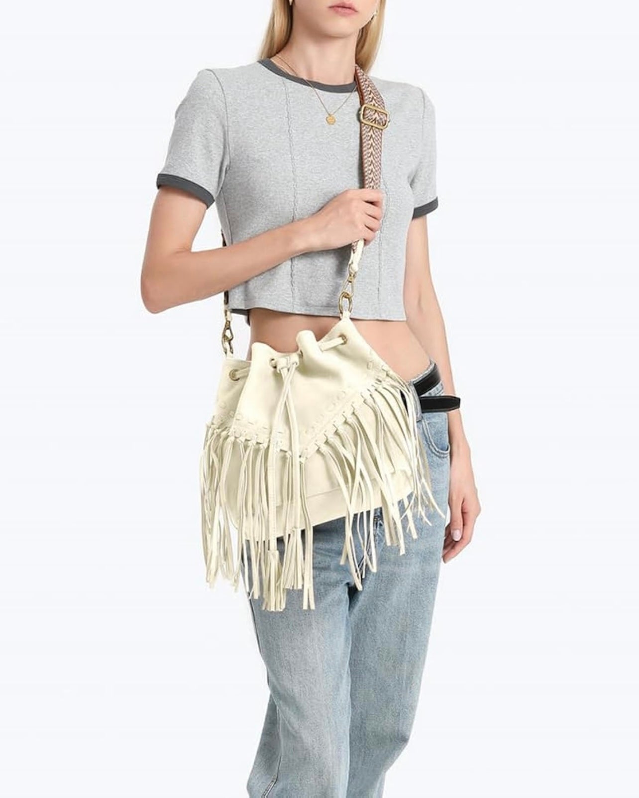 Fringe Bucket Bag - 2 Colors Available