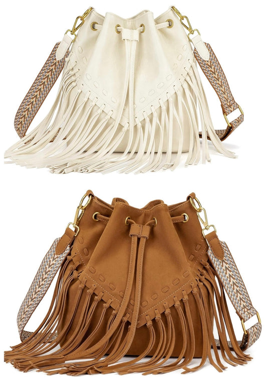 Fringe Bucket Bag - 2 Colors Available