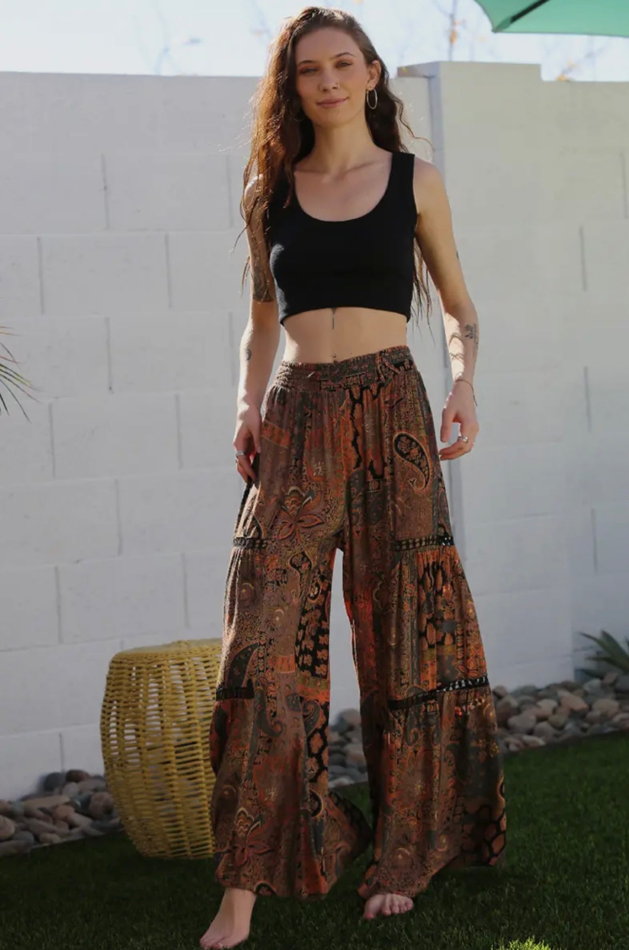 Wide Leg Boho Pants
