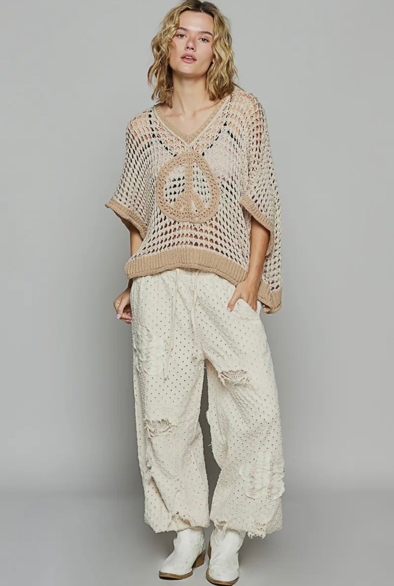 Oversized Peace Sign Sweater