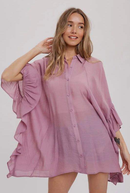 Ruffled Sleeve Shirt