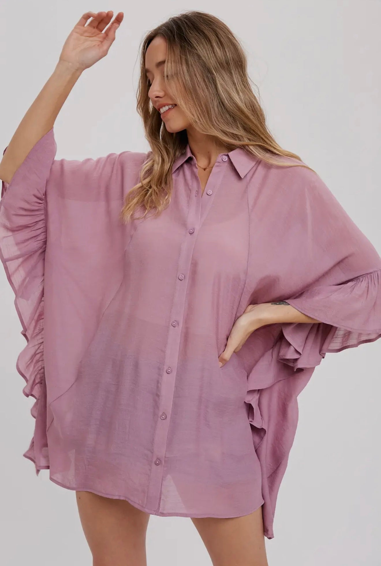 Ruffled Sleeve Shirt
