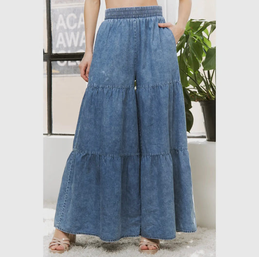 Chic Denim Wide Leg Pants