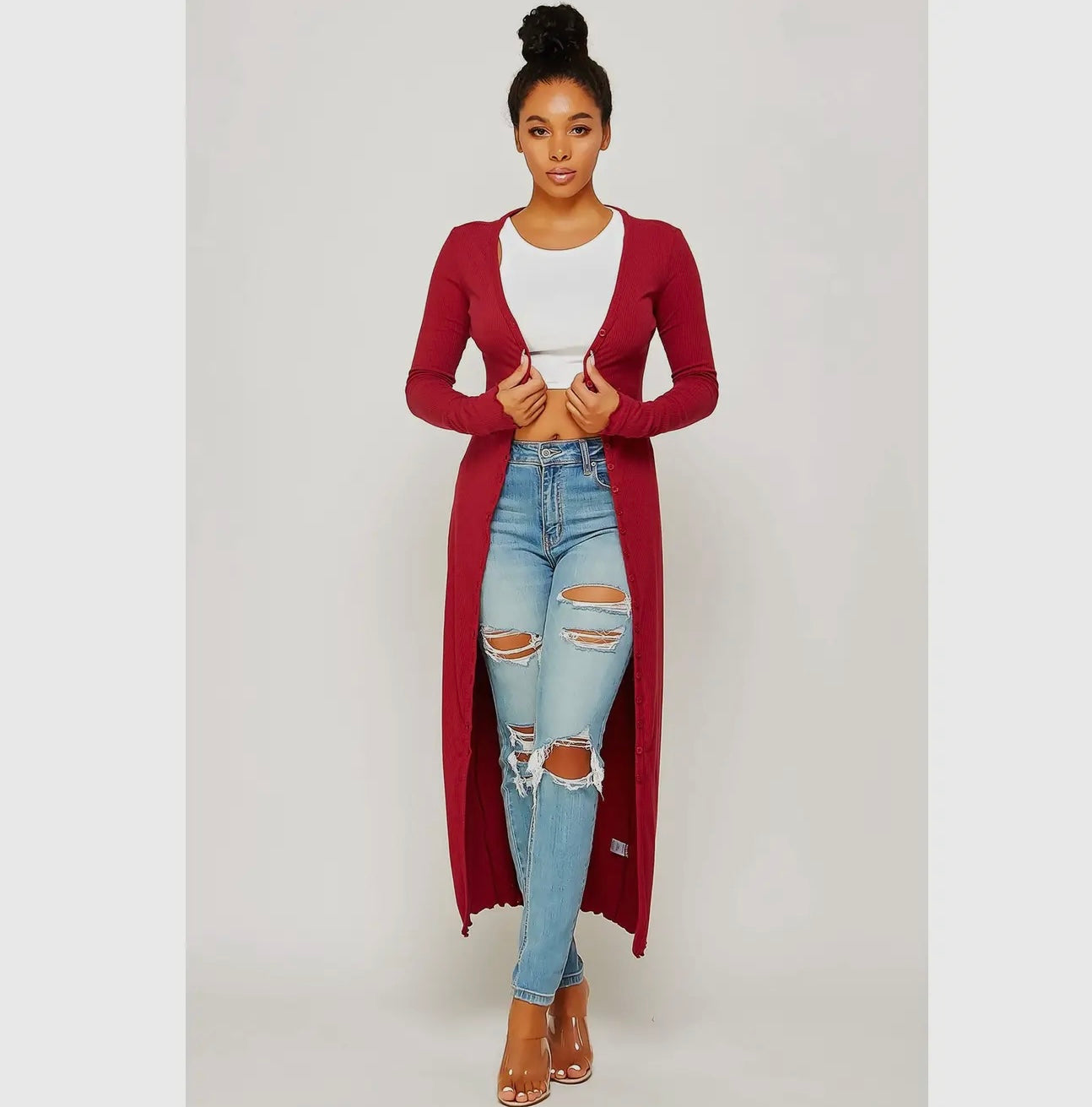 Knit Button Down Duster/Dress