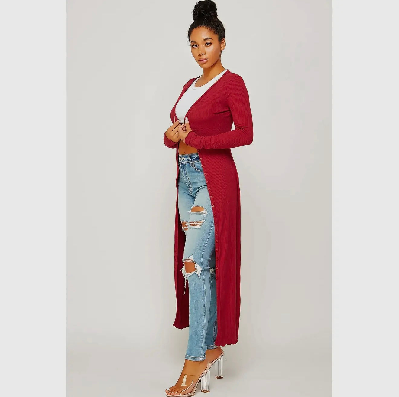 Knit Button Down Duster/Dress