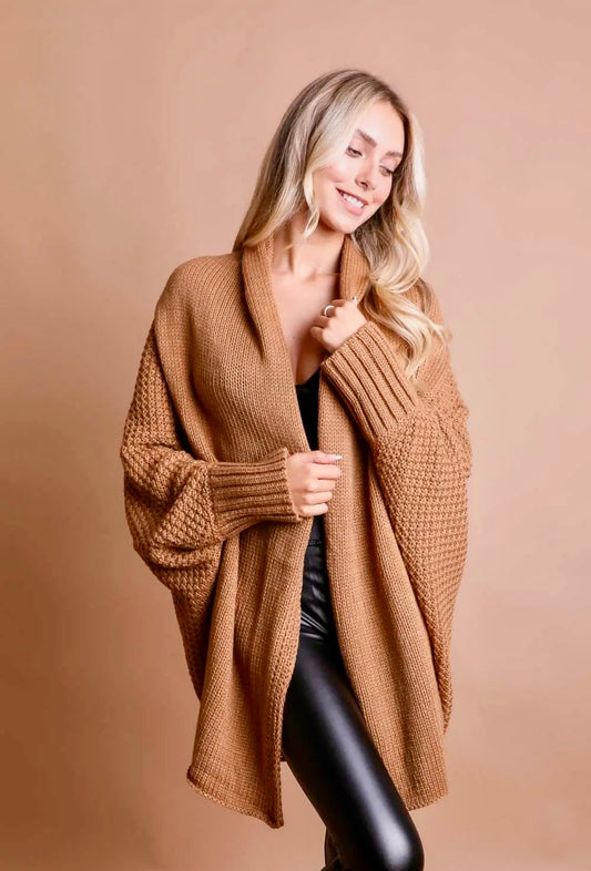 Bat Sleeve Knit Cardigan - 2 Colors