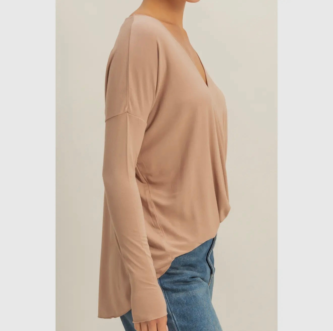 Draped Long Sleeve Top