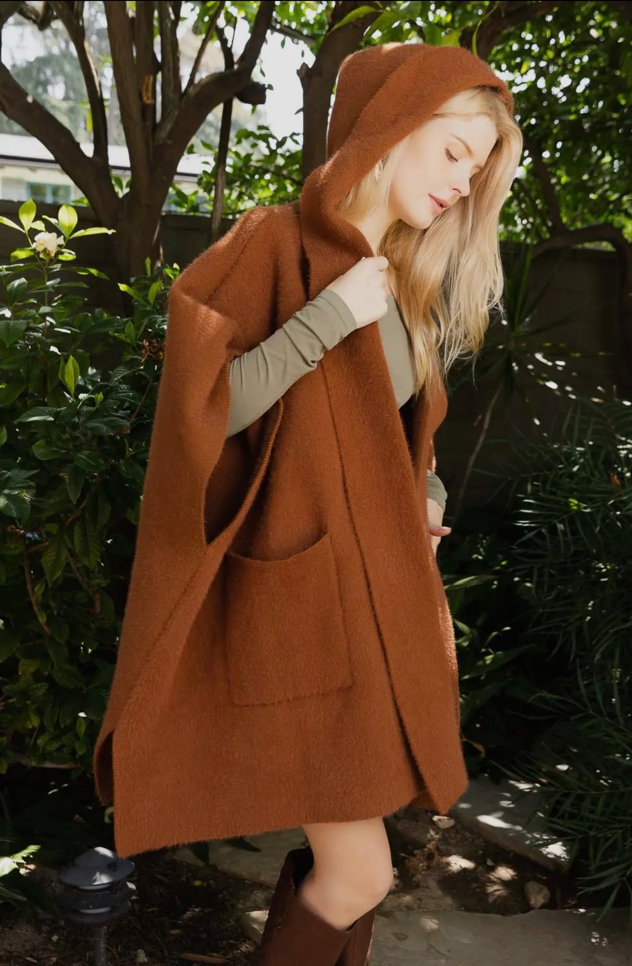 Cozy Plush Hooded Ruana