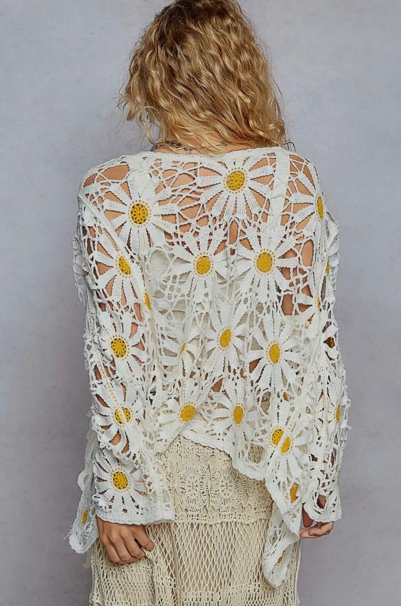 Long Sleeve Crochet Knit Cardigan