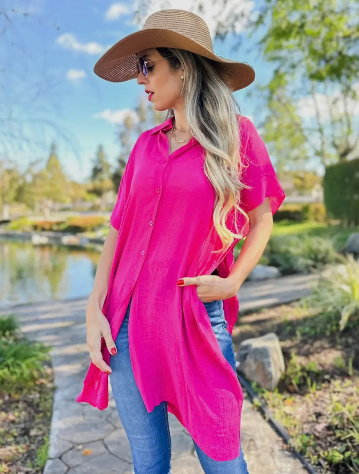 Oversized Button-Down Top