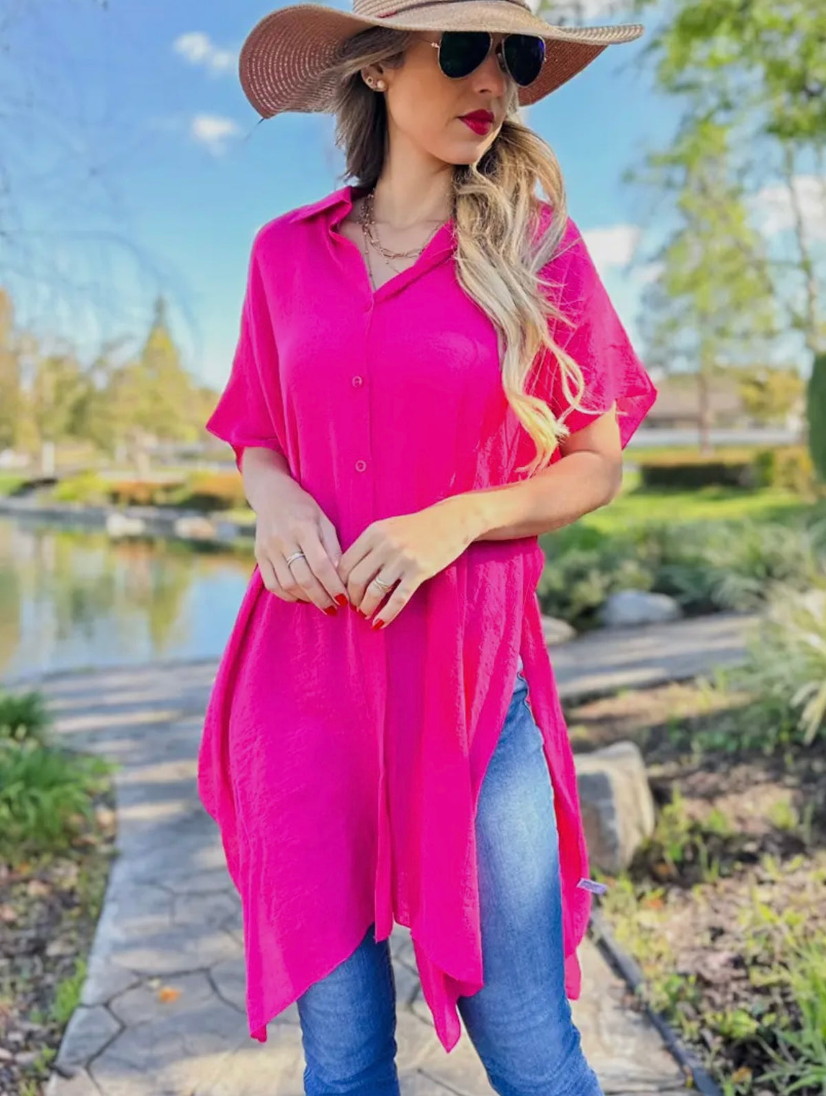 Oversized Button-Down Top