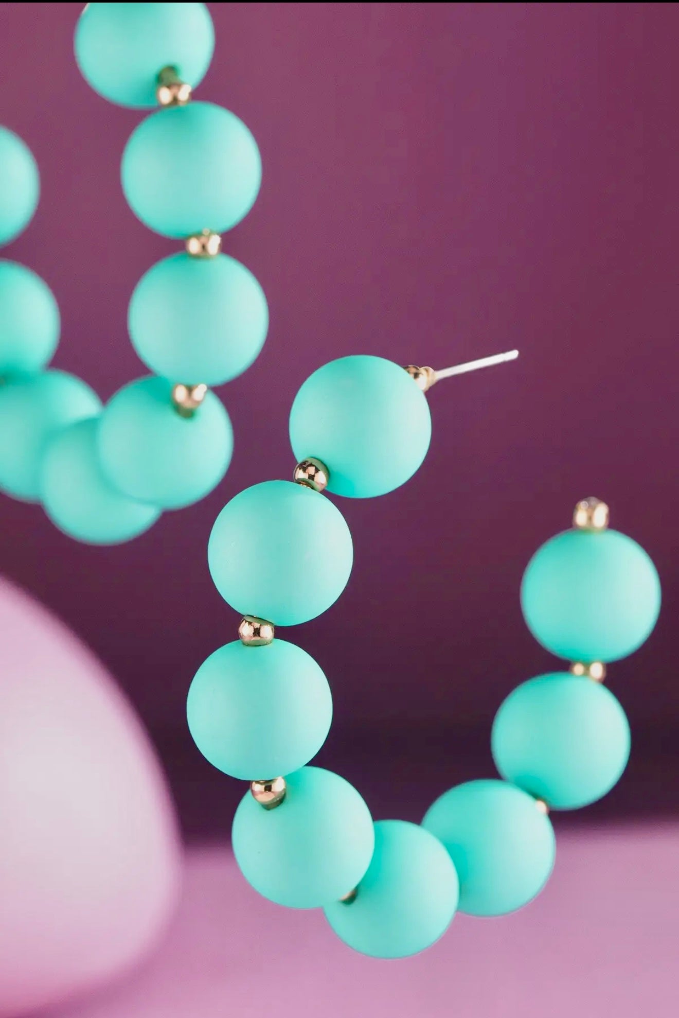 Acrylic Ball Hoop Earring