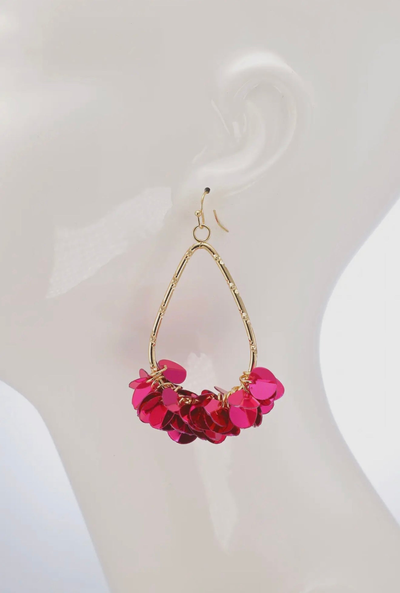 Teardrop Shaped Sequin Earrings