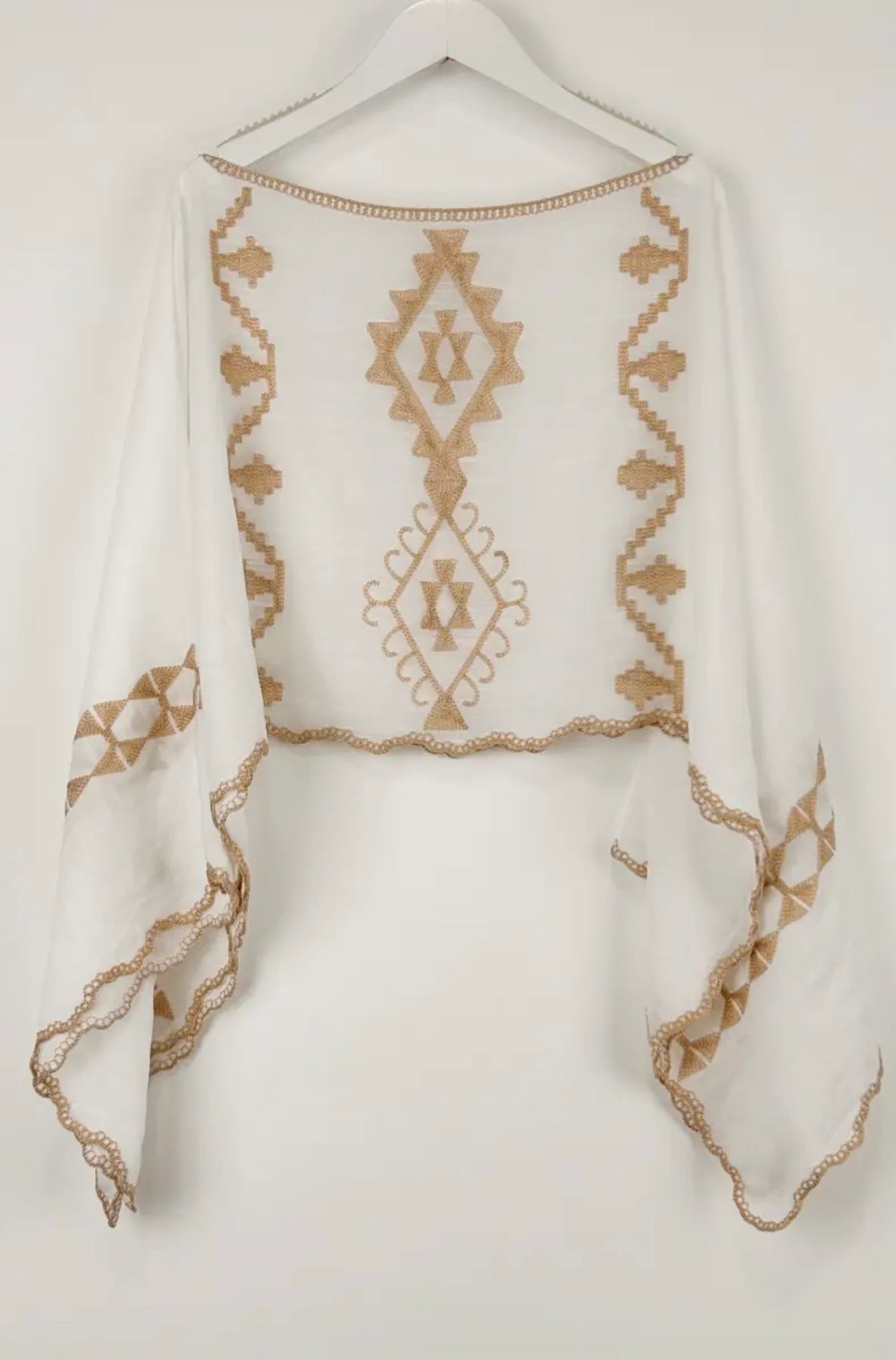 Boho Embroidered Poncho/Cape
