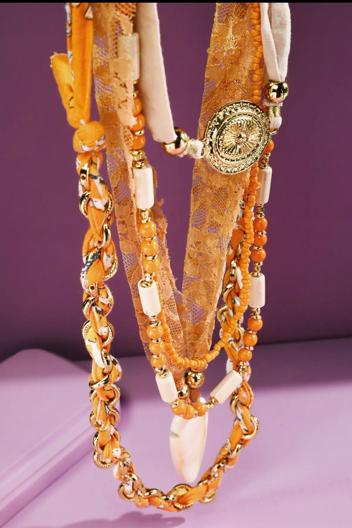 Golden Arrow Scarf Necklace