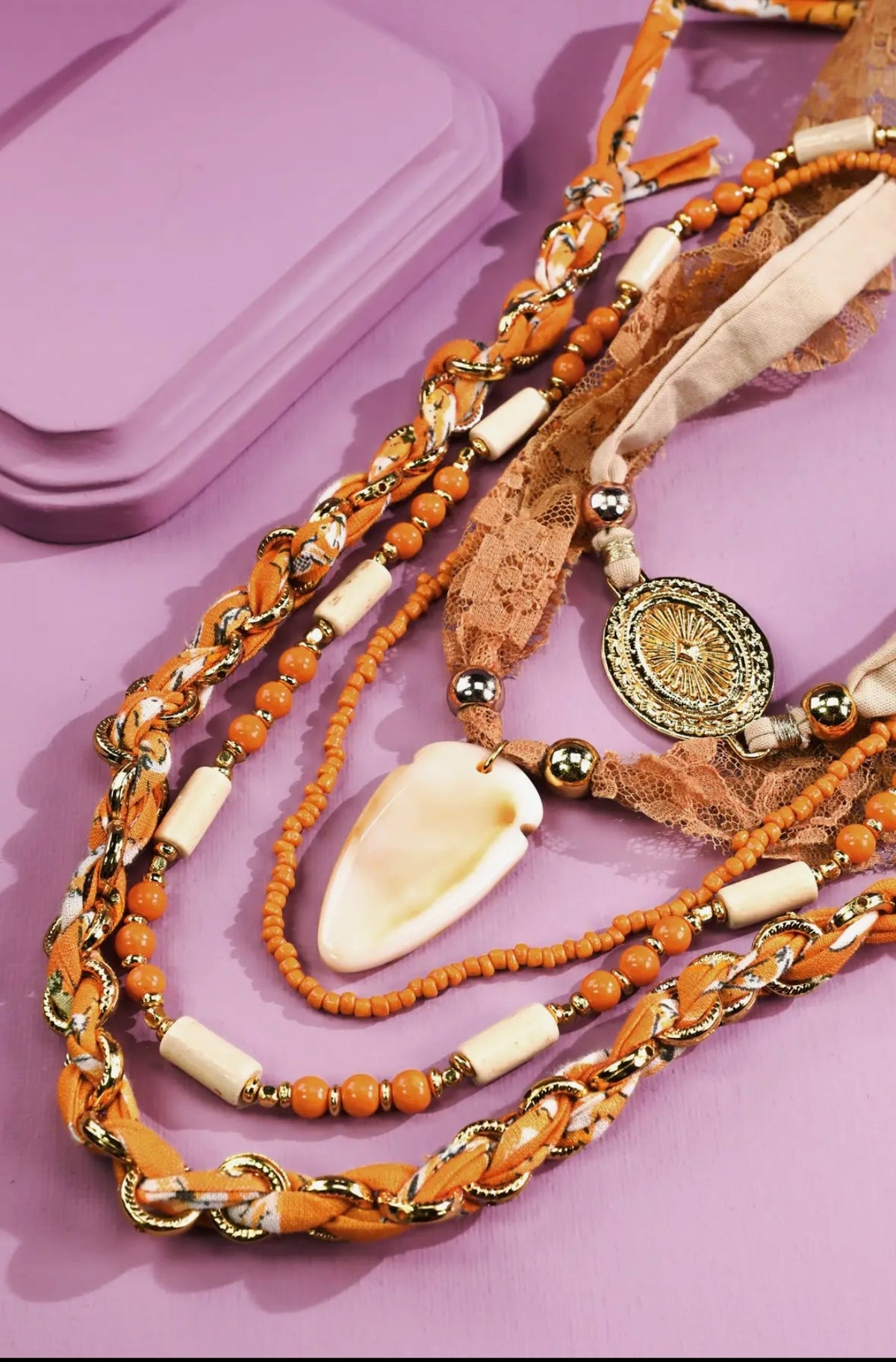 Golden Arrow Scarf Necklace