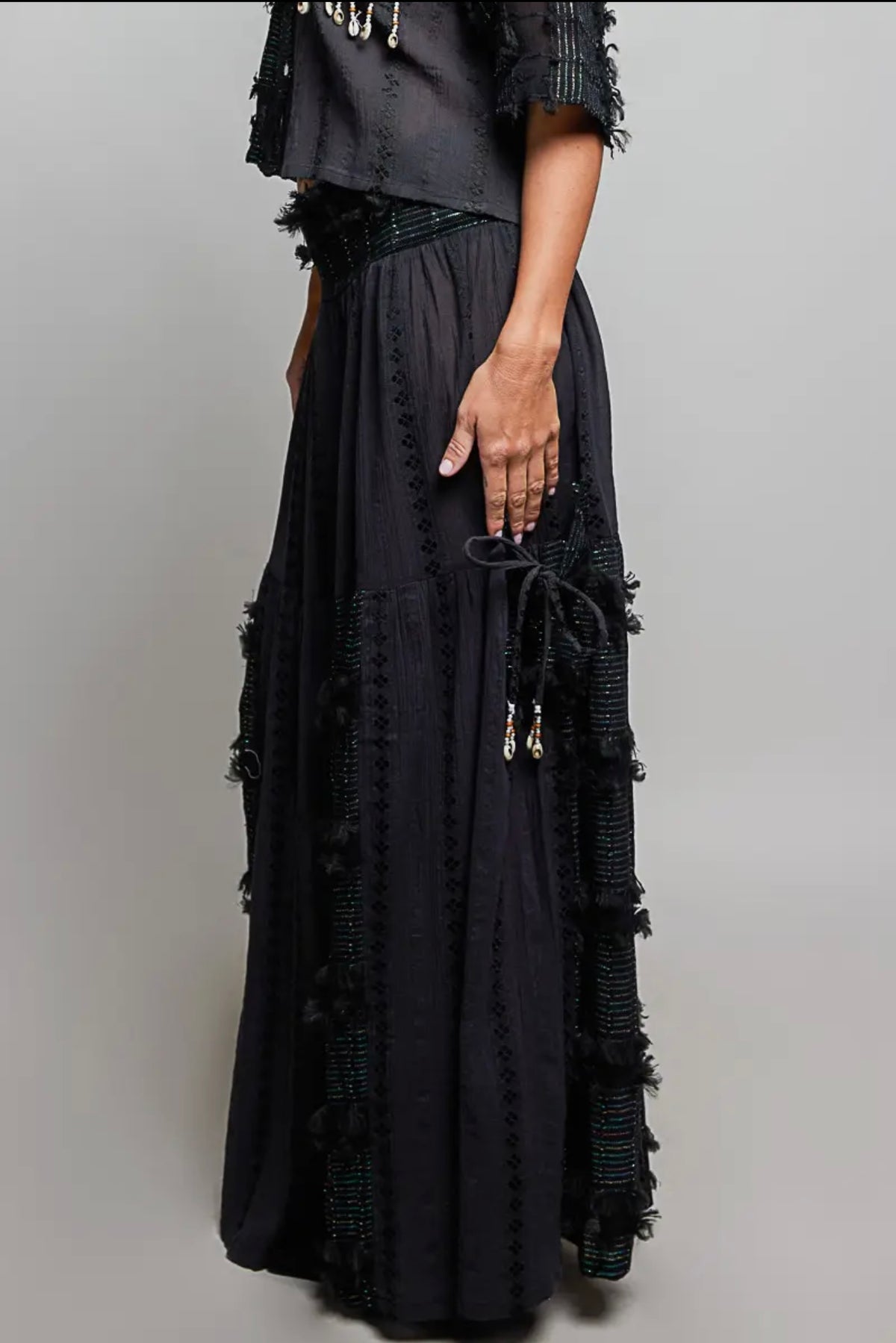 Boho Ruffle Wide Leg Pants