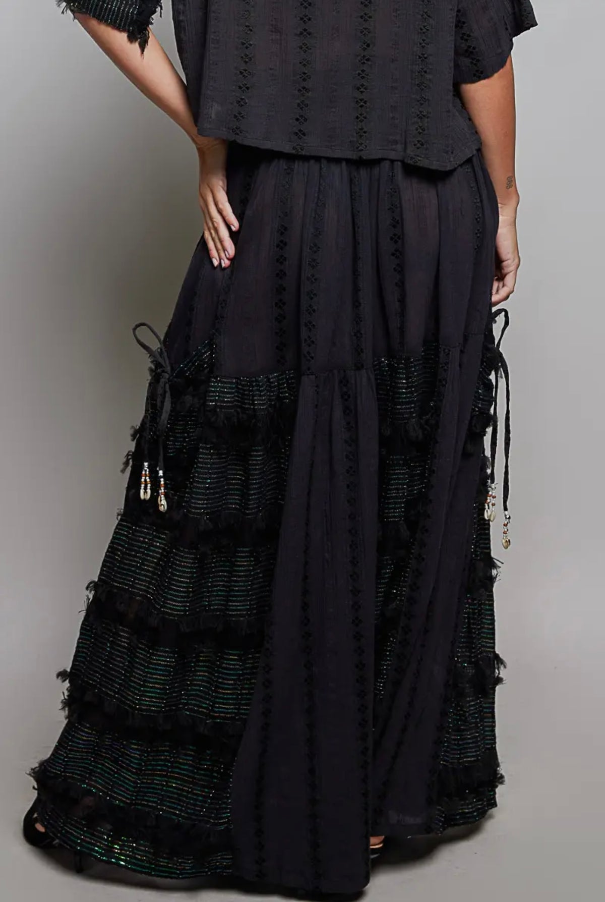 Boho Ruffle Wide Leg Pants