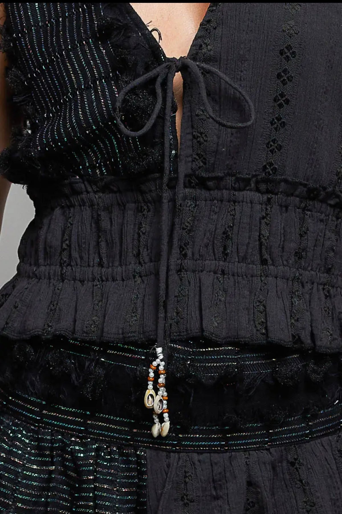 Ruffle V-Neck Sleeveless Top