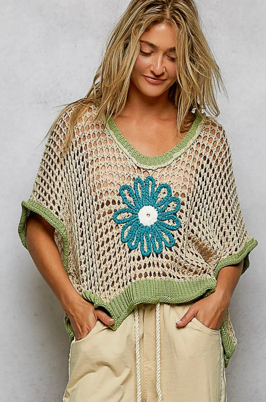 Open Knit Daisy Sweater