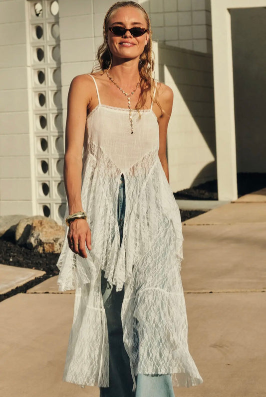 Ruffled Lace Maxi Cami Top