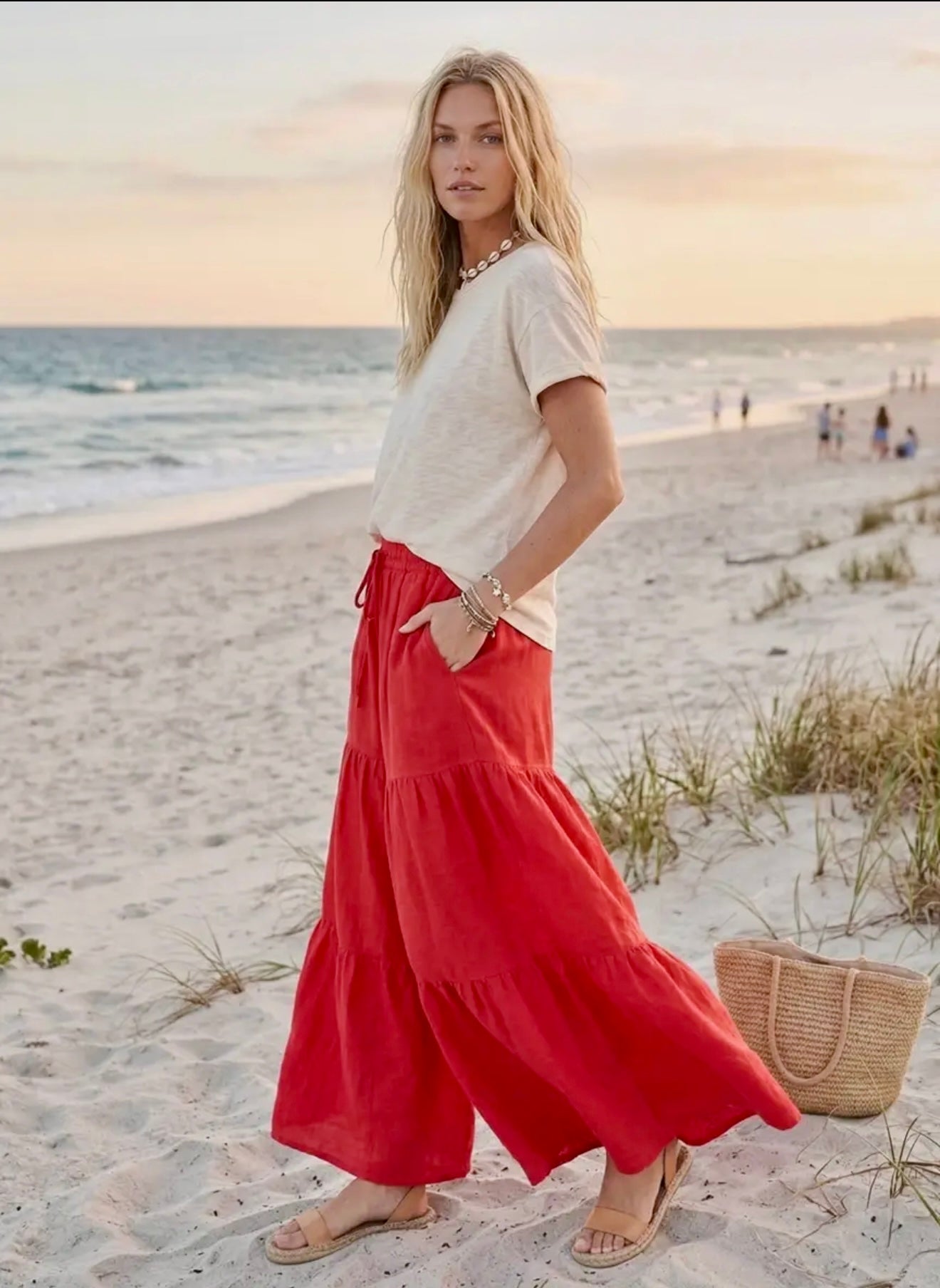 Tiered Wide Leg Palazzo Pants