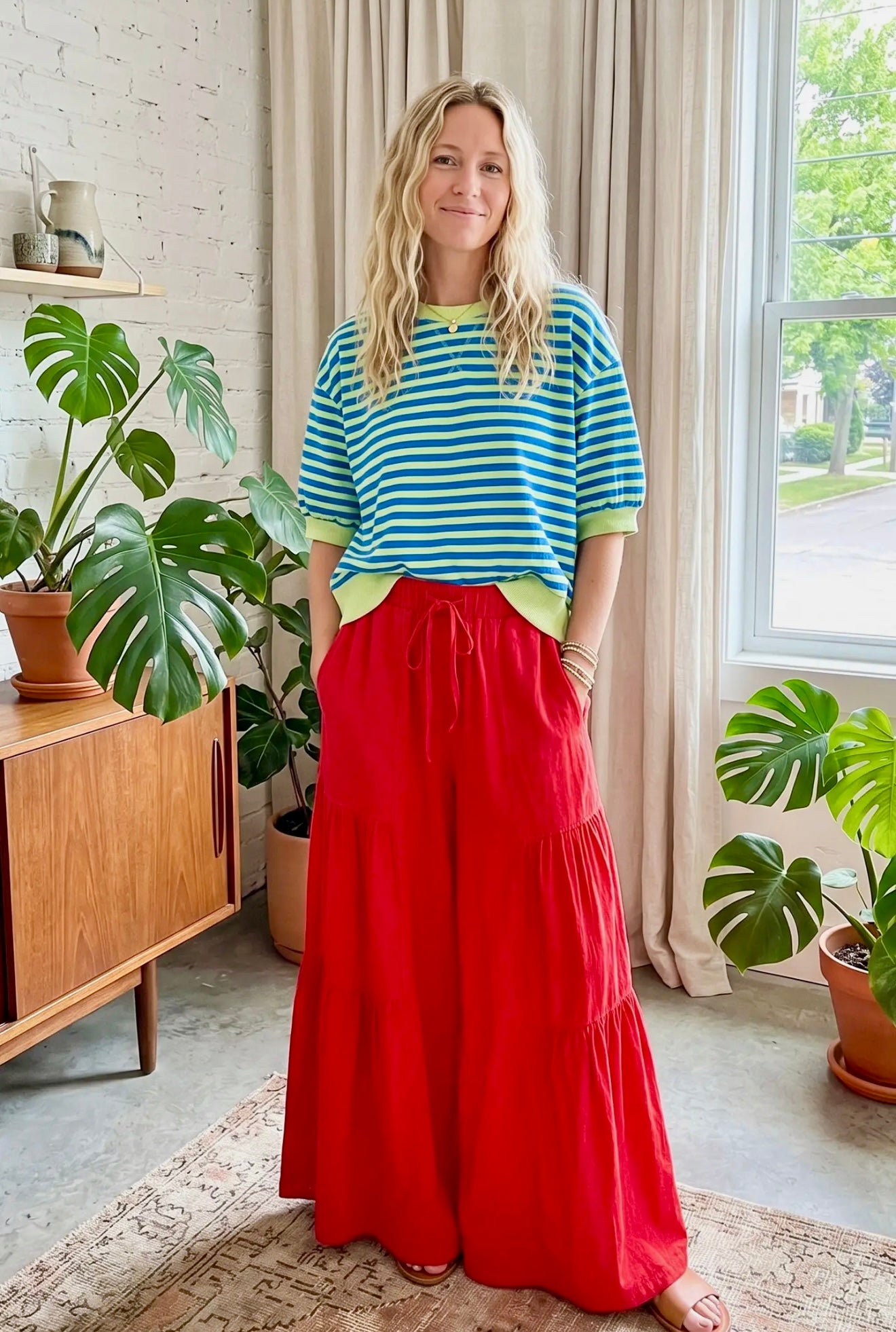 Tiered Wide Leg Palazzo Pants