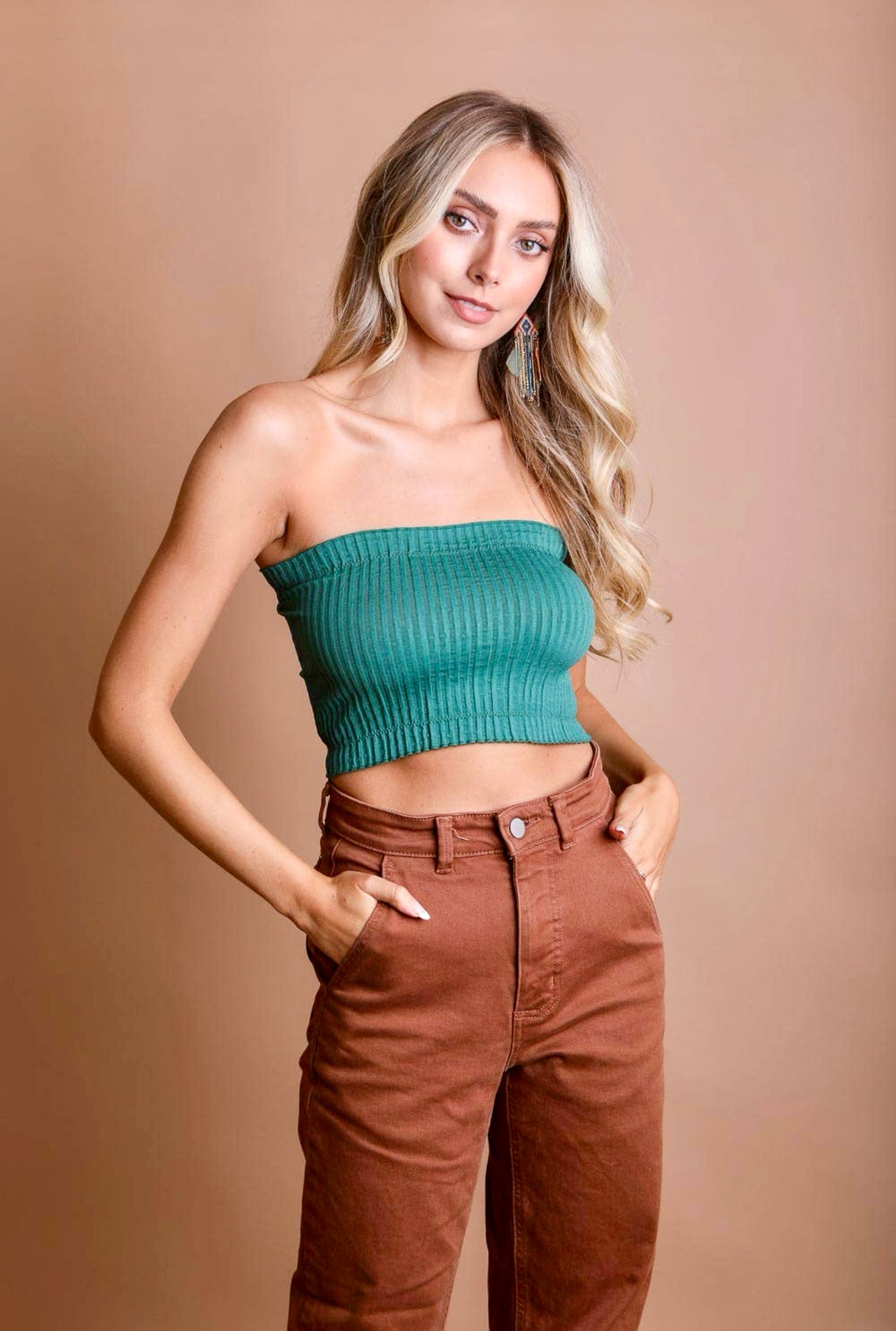 Accordion Textured Tube Top