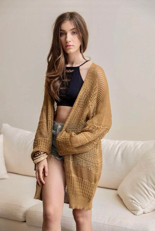 Cozy Open-Front Knit Cardigan
