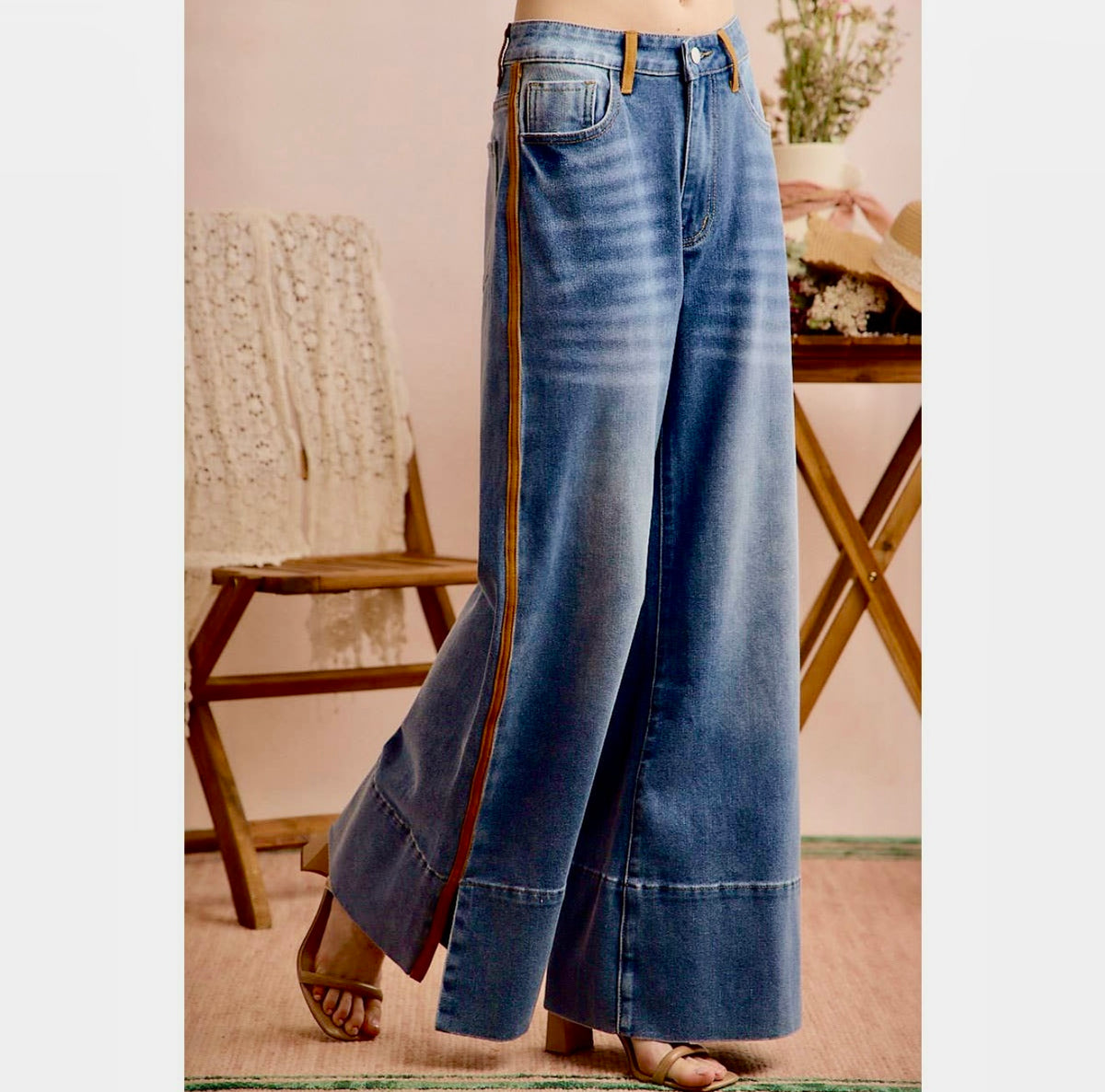 Wide Leg Flare with Side Seam Detail